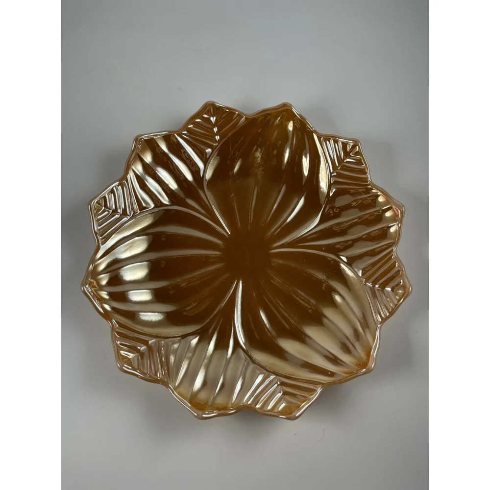 Vintage Peach Lustre Flower Pattern Mint/Candy/Nut Dish
